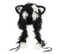 UERSJWYSO Cappello di Peluche Soffice e Carino con Orecchie di Gatto Autunno Inverno Caldo Copricapo Y2k con Stella 3d Per Halloween Cosplay Halloween,5,One Size