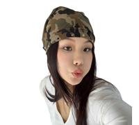 UERSJWYSO Fascia Per Capelli Mimetica Da Donna, Morbida E Regolabile Con Chiusura A Nodo Retro Punk Hip-Hop E Y2K Ideale Per L'uso Quotidiano,Camuffare,M