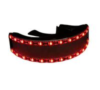 UERSJWYSO Futuristico Avvolgere Occhiali Led Light Up Y2K Trendy Cyberpunk Cyborg Vetro Per Le Donne Uomini Rave Party,Rosso,One Size