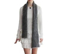UERSJWYSO Sciarpa in Maglia Pelosa Da Donna in Un Solo Colore, Lungo Fazzoletto, Leggero E Casual, Per L'autunno E L'inverno, Sciarpa Termica Spessa,Dark gray,One Size
