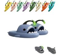 UERSUR Fish Slides, Shark Slippers, Sharky Chanclas, Glow in the Dark, Pantofole da uomo e da donna, Blu, 40/41 EU