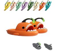 UERSUR Fish Slides, Shark Slippers, Sharky Chanclas, Glow in the Dark, Pantofole da uomo e da donna, Colore: arancione., 44/45 EU