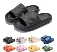 UERSUR Pummy Original - Pantofole da donna con pummy, originali da donna, con patatine fritte, Nero , 42/43 EU