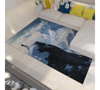 UERWOWELL Citazioni ispiratrici 140x220cm Tappeti a pelo corto Tappeto lavabile accogliente Tappetino per paesaggi di montagna innevata per soggiorno Studio Sala ufficio