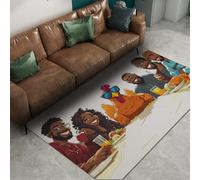 UERWOWELL Divertente Moderno 100x150cm - Tappeti Amici Raccolta Cena del Ringraziamento Cartone Animato Pollo Modello Tappetino a pelo basso per soggiorno Cucina