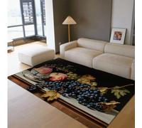 UERWOWELL Realistico Frutta Tappeti Sottili Classico Stile Pittura A Olio Natura Morta Pavimento Tappeto per Sala Da Pranzo Cucina Corridoio Lavabile Antiscivolo 150x200cm