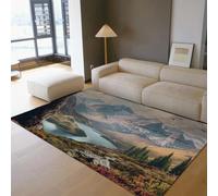 UERWOWELL Stile all'aperto 180x270cm Tappeti a pelo corto Tappeto lavabile morbido Tappetino per paesaggi montani e fluviali per sala da pranzo Camera da letto facile da pulire