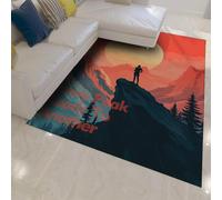 UERWOWELL Stile Avventura 70x120cm Tappeti Tappeto lavabile a pelo corto Tappetino per paesaggi al tramonto in montagna per soggiorno Camera da letto Portatile Pieghevole