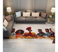 UERWOWELL Stile moderno 180x280cm - Tappeti Amici Riunione Cena del Ringraziamento Tacchino Festa Modello Tappetino a pelo basso per l'ingresso in cucina del soggiorno