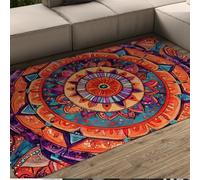 UERWOWELL Tappeti boho chic stile esotico geometrico totem fiori lavabile Tappeto pelo corto antiscivolo pieghevole tappeti accento soggiorno camera ufficio 180x300cm