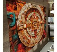 UERWOWELL Tappeti Rettangolari 180x270cm Antichi Totem Tribali Stampa Tappeto a pelo corto per soggiorno Ingresso in cucina Tappetino lavabile Portatile Pieghevole