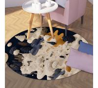 UERWOWELL Tappeti rotondi Nordic Snowscape 160cmForesta Innevata e Zerbino Sottile lavabile per soggiorno Cammino Camera da letto