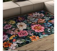 UERWOWELL Tappeti rustici Tappeti lavabili antiscivolo in stile pastorale da giardino con stampa floreale Tappetino a pelo corto per soggiorno Camera da letto Corridoio 180x270cm