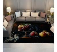 UERWOWELL Tappeti sottili di frutta vintage stile classico pittura a olio natura morta tappeto per sala da pranzo cucina bagno lavabile antiscivolo 140x200cm