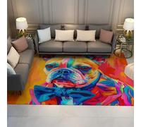UERWOWELL Tappeto Pop Art 60x90cm Stile Acquerello Modello Cane Moda Tappetini Sottili per gli amanti degli animali Soggiorno Camera da letto Dormitorio Lavabile Antiscivolo