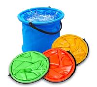 UESDU Secchio pieghevole, 4 pezzi, per bambini, da spiaggia, portatile, 2 l, piccolo, colorato, multifunzione, per campeggio, pesca, spiaggia