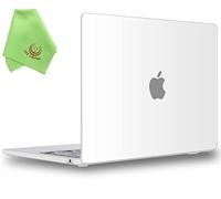 UESWILL Compatibile con MacBook Air 13" M2 M3 Custodia 2022-2024 modello A2681 A3113 con display Retina liquido da 13,6 pollici Touch ID, custodia rigida opaca + panno in microfibra, trasparente
