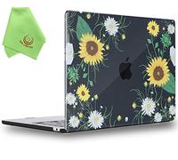 UESWILL Compatibile con MacBook Air 13" M4 M3 M2 2022-2025 modello A3240 A3113 A2681 con display Retina liquido da 13,6 pollici Touch ID, modello custodia rigida + panno in microfibra, fiore