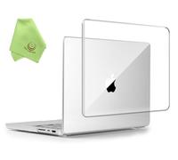 UESWILL Compatibile con MacBook Pro 14" 2021 modello A2442, custodia in cristallo lucido per MacBook Pro 14" con M1 Pro / M1 Max & Touch ID + panno in microfibra, trasparente