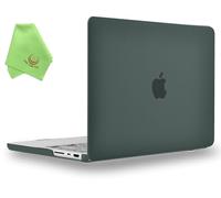 UESWILL Compatibile con MacBook Pro 2021 da 16 pollici, custodia rigida opaca modello A2485,M1 Max e Touch ID + panno in microfibra, verde notte