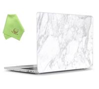 UESWILL Cover rigida in marmo compatibile con MacBook Pro 16" 2019 e 2020 con barra touch e USB-C, modello A2141, colore: bianco
