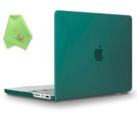 UESWILL Custodia compatibile con MacBook Pro 14" M5 M4 M3 M2 M1 Pro Max Chip & Touch ID, 2025 2024 2023 2022 2021 Release, Cover rigida opaca liscia + panno in microfibra, verde pavone