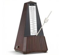 Ueteto Metronomo per pianoforte, chitarra, batteria, violino pratica, metronomo meccanico con suono forte per musicisti principianti, intermedi e avanzati (venature del legno)