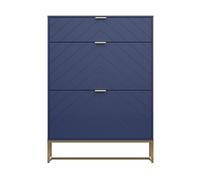 UEV Scarpiera, con 2 Vani Portascarpe e 1 Ripiano Nascosto, Ripiano Regolabile in 2 Posizioni, Modello di Linea, Scarpiera per Soggiorno, Corridoio (Blu)