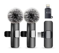 Uewpv 2026 Microfono Wireless - Microfono per video social- Microfono Bluetooth per iPhone e Android con lunga durata della batteria clip girevole - ideale per Vlog, TikTok e creazione di contenuti