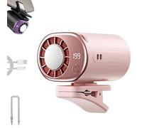 UEXEDO Climatizzatore a LED per auto, rotazione a 360°, chip semi-raffreddato, 199 velocità, USB ricaricabile, adatto per lunga distanza, ufficio, attività all'aperto (rosa)