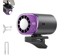 UEXEDO Climatizzatore a LED per auto, rotazione a 360°, chip semi-raffreddato, 199 velocità, USB ricaricabile, adatto per lunga distanza, ufficio, attività all'aperto (grigio)