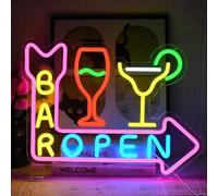 UExnkj-Y Bar Aperto Segno al Neon Insegna al Neon Bar Segno al Neon Della Cocktail Insegna per Birra Dimmerabile per Salone, Negozio, Caffè, Club, Cartello Aperto per Decorazione da Parete