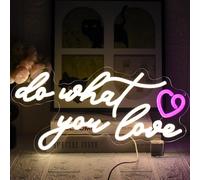 UExnkj-Y Do What You Love Insegne al Neon Segni al neon bianco caldo Interruttore ottico variabile alimentato tramite USB adatto per camera da letto, bar, feste, decorazioni per festival