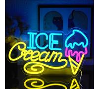 UExnkj-Y Gelato al Neon,Insegne al Neon Ice Cream festa, bar, negozio Insegne LED per decorazioni murali Interruttore dimmerabile alimentato da USB