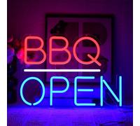 UExnkj-Y Luce al Neon BBQ Open,Insegna al Neon Kebab con interruttore dimmerabile alimentato tramite USB adatto per ristoranti,bancarelle di cibo,feste,barbecue,bar Insegna luminosa decor da parete