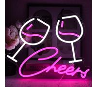 UExnkj-Y Luci al Neon Bar Cheers al Neon alimentato tramite cavo USB con interruttore bar per feste con armadietto del vino neon decorative