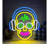 UExnkj-Y Skull Luci al Neon scheletro insegne al neon alimentato tramite USB con interruttore decorazione da parete per camera da letto di halloween lampade neon
