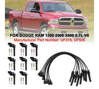 UF378 Ignition Coil+Spark Plug+Wire set Per Dodge Ram 1500 2500 3500 5.7L V8 Y0