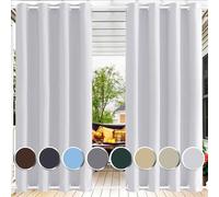 Ufamiluk tende oscuranti per esterno bianche impermeabile con Anelli Protezione Solare e Privac tende impermeabili da esterno per verande balcone esterno gazebo laterali 1 Pezzo 210x275cm (BxH)