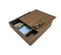 UFARID Scatola per album fotografico in legno di noce USB3.0 Flash Drive Fotografia Dispositivo di Archiviazione per Matrimonio Fotografia Memory Stick Personalizzabile Pendrive (64GB, Walnut Wood)
