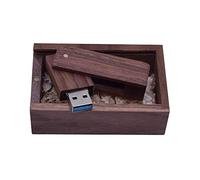UFARID Unità Flash USB3.0 Rotazione Legno massiccio Alta velocità Scheda di memoria Archivio dati Chiavetta USB3.0 Thumb Disk con Scatola di legno (16GB, Bois carbonisé)