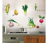 ufengke Adesivi Murali Verdure Adesivi Muro DIY Carota Cipolla per Cucina Sala da Pranzo Frigorifero Decorazioni Parete