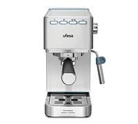 Ufesa CE8020 Capri, Macchina Caffè Espresso e Cappuccino, Pressione 20 Bar, 1350W, Sistema Thermoblock, Vaporizzatore Regolabile, Caffè Macinato o Cialde, Serbatoio 1.4 L, Spegnimento Automatico