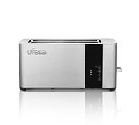 Ufesa Duo Plus Delux, Tostapane Acciao Inox, Schermo Digitale LCD, 1400 W, 2 Fessure lunghe, Bocca Ampia, 7 Livelli di tostatura