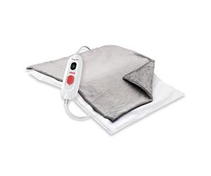 Ufesa Flexyheat E2P Cuscino Termico Elettrico 45x35 cm, 100 W, 3 Livelli di Temperatura, Spegnimento Automatico, Interno Impermeabile, Federa Lavabile, Grigio