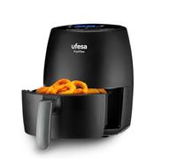 Ufesa Fry4two Friggitrice Aria 2 litri, 6 Programmi, 1200W, Timer, Temperatura 80ºC - 200ºC, BPA Free, Vaschetta e Vassoio Antiaderenti, Corpo/maniglia Cold Touch, Nero