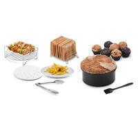 Ufesa Pack 7 Accessori Contenitori per Friggitrice ad Aria da 3,5 L o Superiore, Stampo per Torte, Grill, Spiedini, Toast, Stampini per Cupcake, Spazzola in Silicone, Pinze e Carta Vegetale, Senza BPA