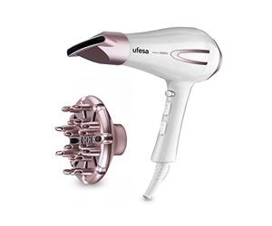Ufesa SC8400 Asciugacapelli professionale, Motore AC, Tecnologia AirPro, Include Concentratore e Diffusore, 2 Velocità e 3 Temperature, 2200W