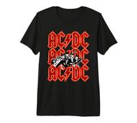 Ufficiale AC/DC Angus And Brian Red Lightning Logo Rock Band Maglietta Premium
