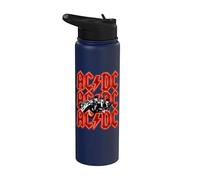 Ufficiale AC/DC Angus and Brian Red Lightning Logo Rock Band Stainless Steel Insulated Water Bottle